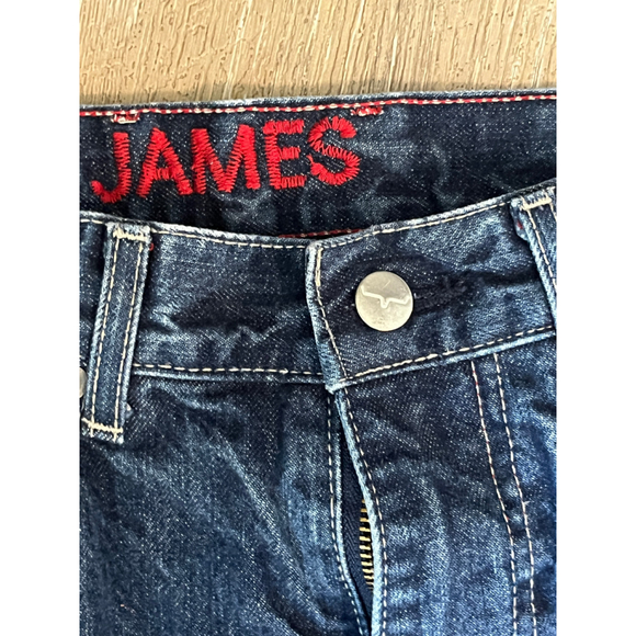 Men's Kimes Ranch Straight Jeans Waist 30 Blue with Red Accents - Picture 3 of 6